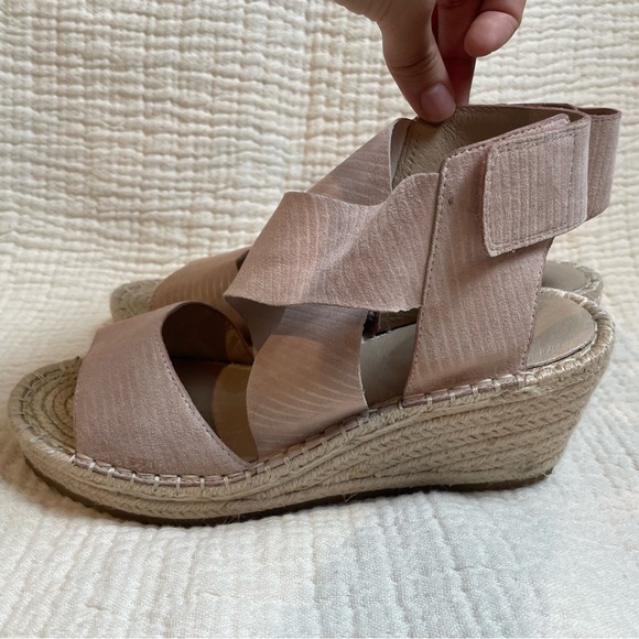 Eileen Fisher Willow Soft Suede Wedge Espadrille in Pink Size 8 - Picture 10 of 16
